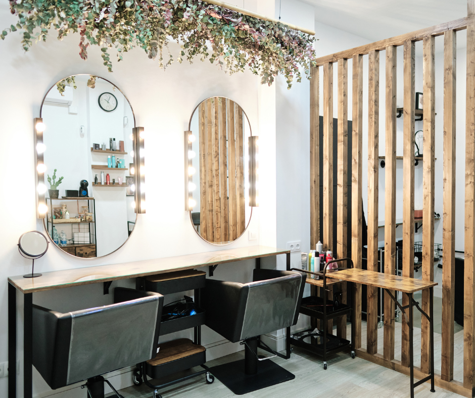 Modern shared salon workspace designed for independent beauty professionals