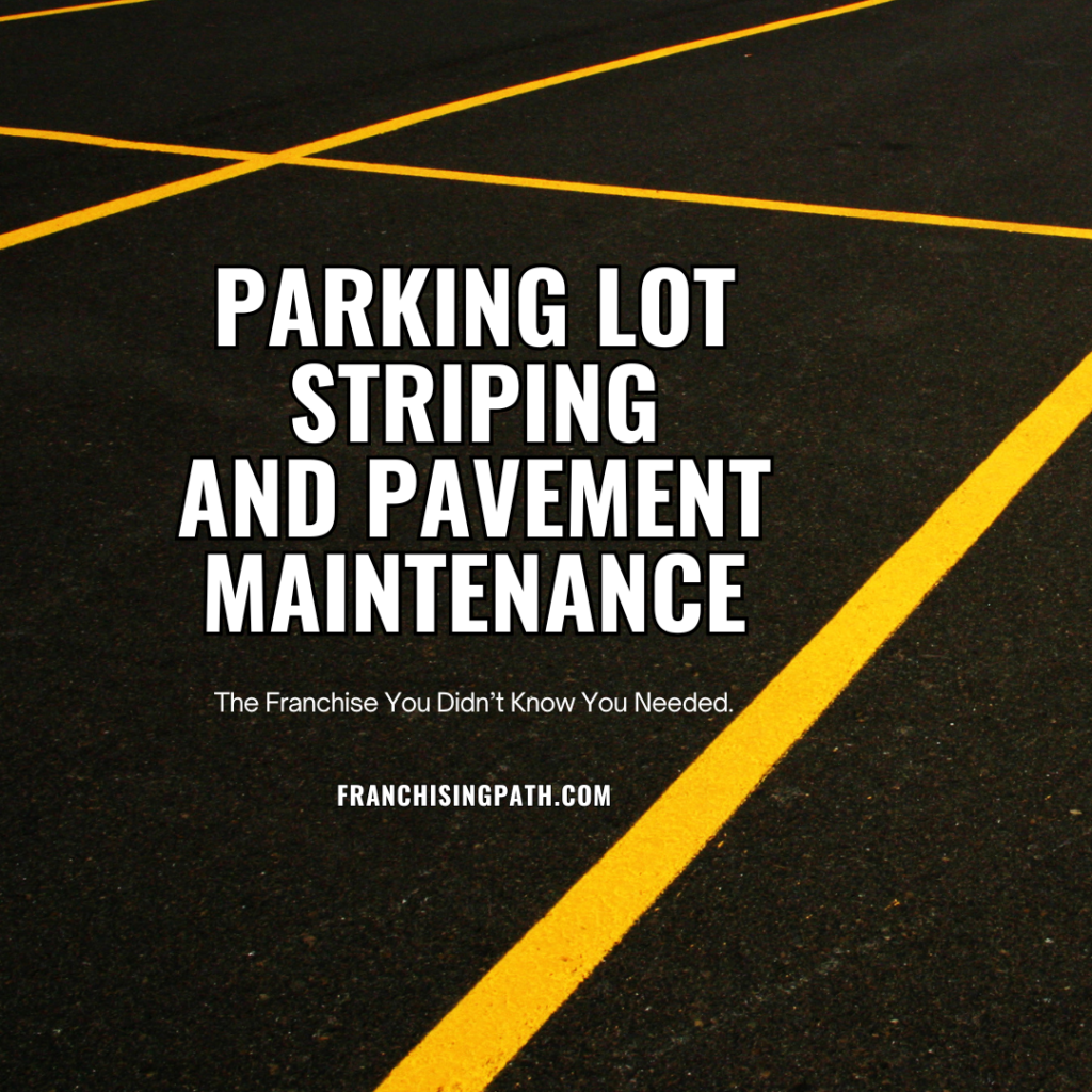 Fresh parking lot striping lines on a commercial asphalt surface